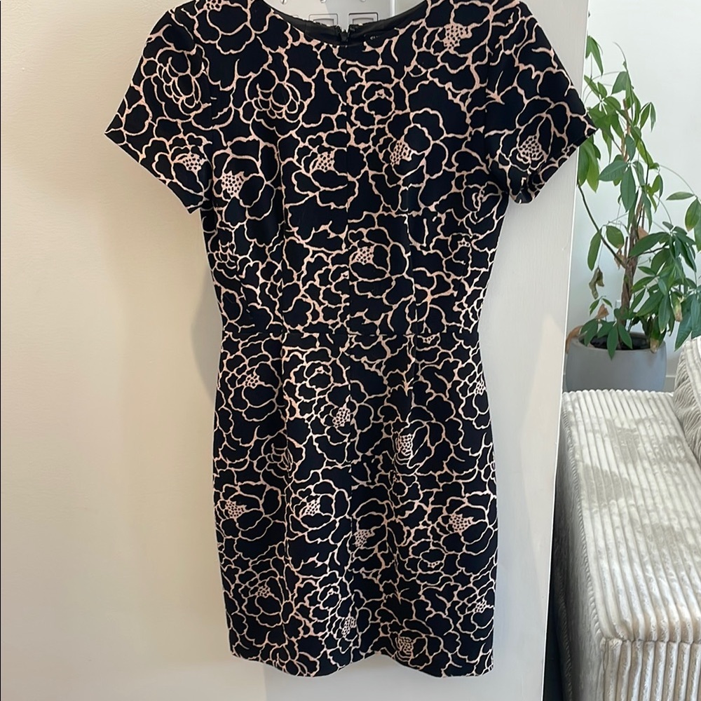 Floral Black and Cream Dress